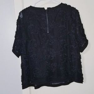 Black blouse with lace detail